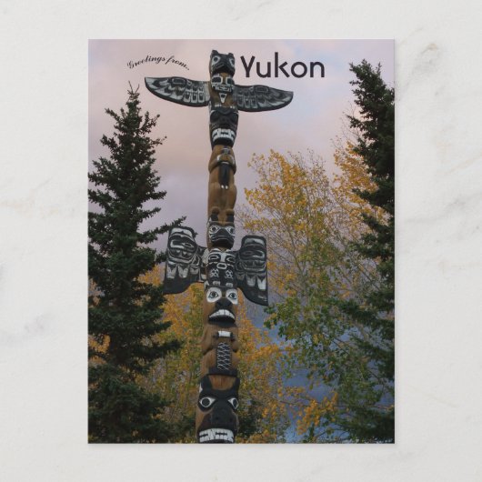 Totem Pole in Yukon Canada Postkarte (Vorderseite)