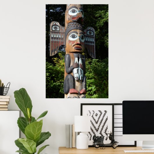 Totem Pole Nah hoch, Alaska Poster (Heimbüro)