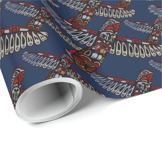 Totem Pole Wrapper Native Art Gift Paper Geschenkpapier (Rolleneckpunkt)
