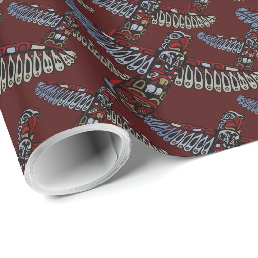Totem Pole Wrapper Native Art Gift Paper Geschenkpapier (Rolleneckpunkt)