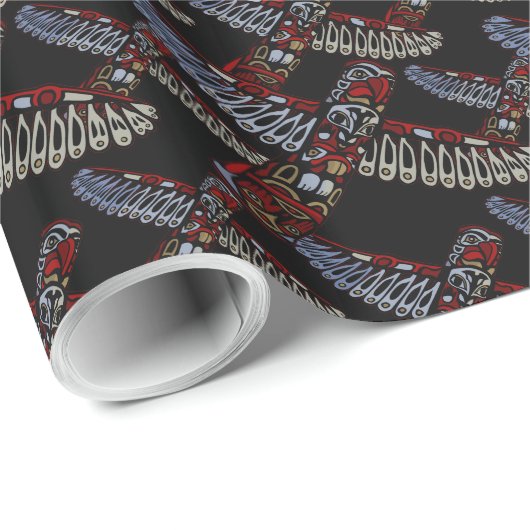 Totem Pole Wrapper Native Art Gift Paper Geschenkpapier (Rolleneckpunkt)
