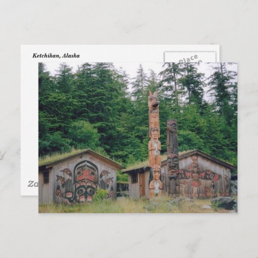 Totem Poles Postkarte (Vorne/Hinten)