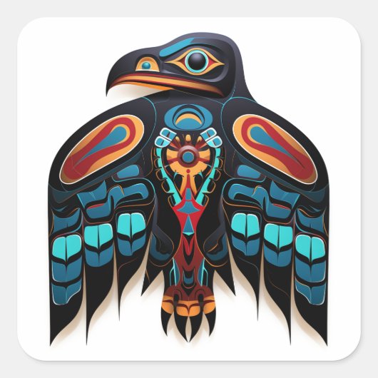 Totem Quadratischer Aufkleber (Vorderseite)