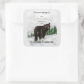 Totem-Tier-Geist-Buchzeichen Quadratischer Aufkleber (Tasche)