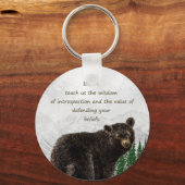 Totem-Tier-Geist-Leitfaden für schwarzen Bären Schlüsselanhänger (Vorderseite)