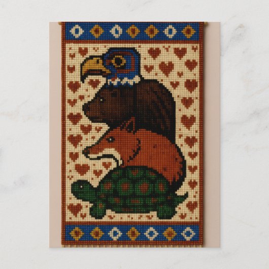 Totem-Tierperlen Postkarte (Vorderseite)