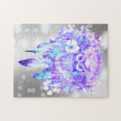 Totem Totem Dreamcatcher Blumenzauber Lila Grau Puzzle (Horizontal)