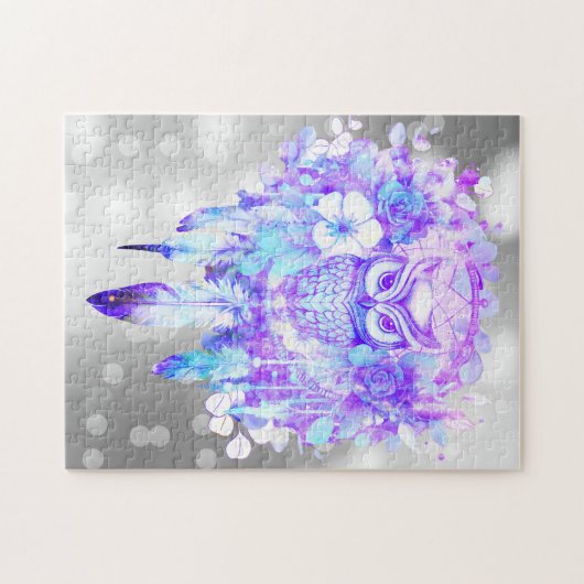 Totem Totem Dreamcatcher Blumenzauber Lila Grau Puzzle (Horizontal)