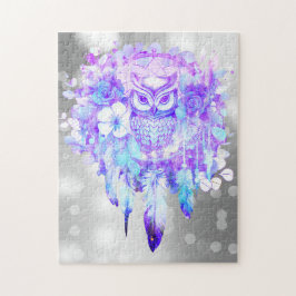 Totem Totem Dreamcatcher Blumenzauber Lila Grau Puzzle