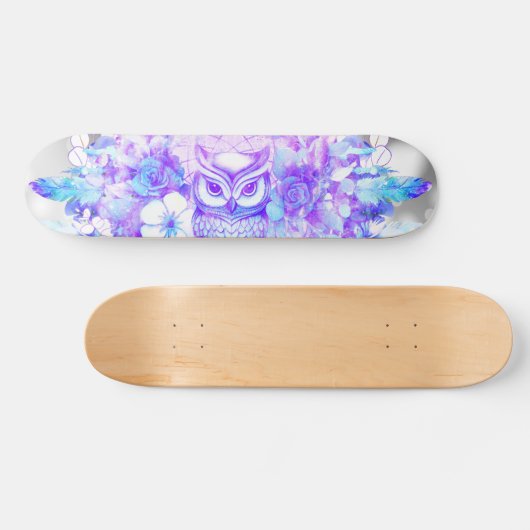 Totem Totem Dreamcatcher Blumenzauber Lila Grau Skateboard (Horizontal)