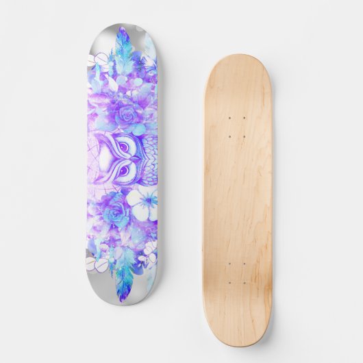 Totem Totem Dreamcatcher Blumenzauber Lila Grau Skateboard (Vorderseite)