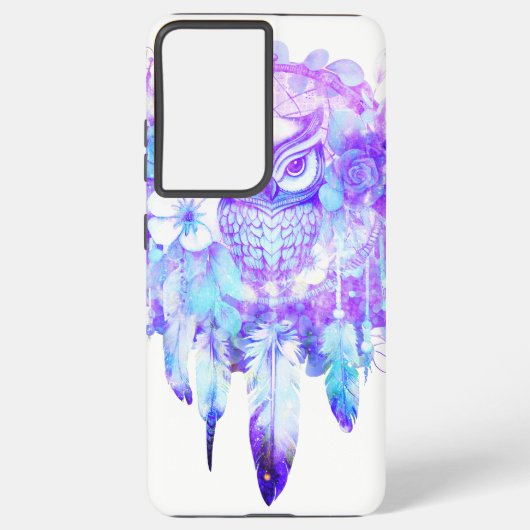 Totem Totem Dreamcater Blumenstrauß Lila Tint Samsung Galaxy Hülle (Rückseite)