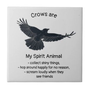 Totem von Fuchs Crows Bird Spirit Animal Spaß   Fliese