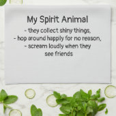 Totem von Fuchs Crows Bird Spirit Animal Spaß Geschirrtuch (Gefaltet)