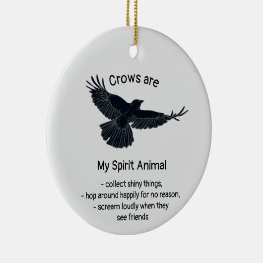 Totem von Fuchs Crows Bird Spirit Animal Spaß Keramik Ornament (Rechts)