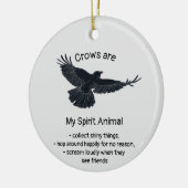 Totem von Fuchs Crows Bird Spirit Animal Spaß Keramik Ornament (Links)