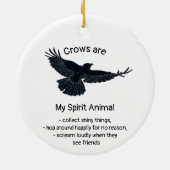 Totem von Fuchs Crows Bird Spirit Animal Spaß Keramik Ornament (Hinten)