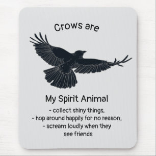 Totem von Fuchs Crows Bird Spirit Animal Spaß Mousepad