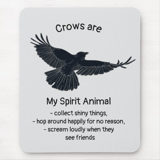 Totem von Fuchs Crows Bird Spirit Animal Spaß Mousepad (Vorne)