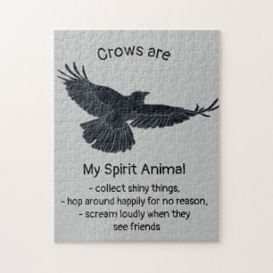 Totem von Fuchs Crows Bird Spirit Animal Spaß Puzzle
