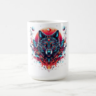 Totem von Solarwolf - Feuer- und Mondlicht-Fusion Kaffeetasse