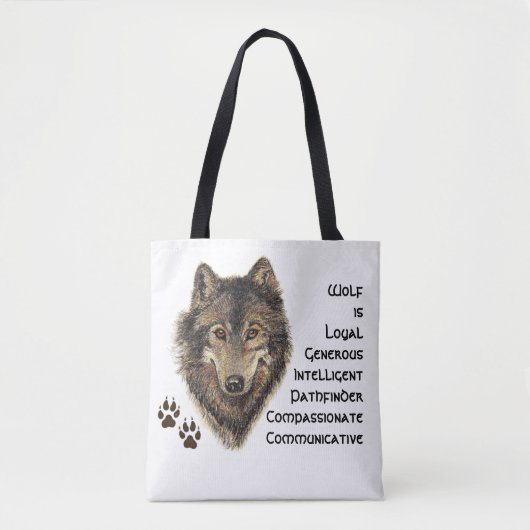 Totem Wolf, Tierführer Inspirationsgrauer Wolf Tasche (Vorderseite)