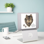 Totem Wolf, Tierführer Inspirationszeichen Aufkleber (Laptop auf Schreibtisch)