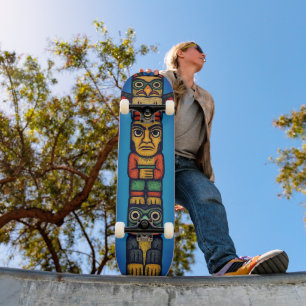 Totempfahl Buntes Unisex-Skateboard Skateboard