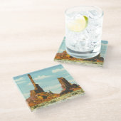 Totempfahl Glasuntersetzer (Schrägansicht)