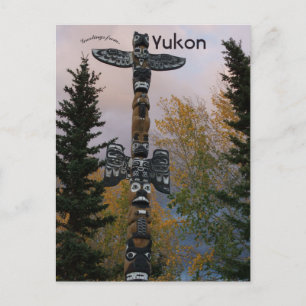 Totempfahl in Yukon Kanada Postkarte