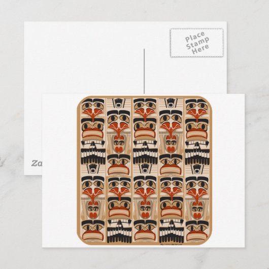 Totempfahl Postkarte (Vorne/Hinten)