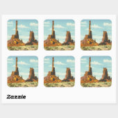 Totempfahl Quadratischer Aufkleber (Blatt)