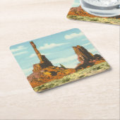 Totempfahl Rechteckiger Pappuntersetzer (angewinkelt)