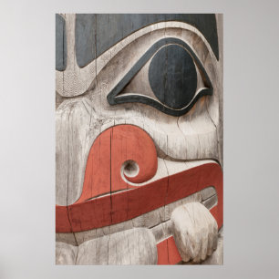Totempfähle im Haida Heritage Centre Museum Poster