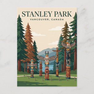 Totempfähle im Stanley Park Vancouver Kanada Postkarte