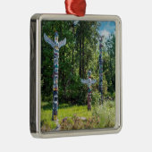 Totems im Stanley Park, Vancouver Canada Ornament Aus Metall (Rechts)