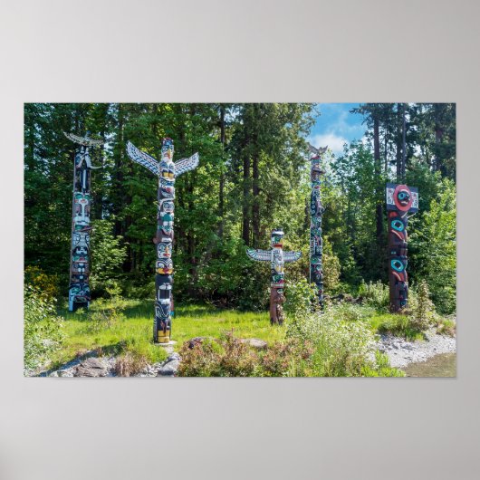 Totems im Stanley Park, Vancouver Canada Poster (Vorne)