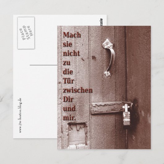 Töten Postkarte (Vorne/Hinten)