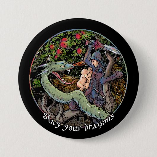 Töten Sie Ihre Drachen, Geschenk für Fans Button (Vorderseite)