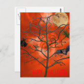 Totenbaum unter einer Orange Beängstigend Sky Post Postkarte (Vorne/Hinten)