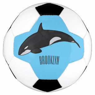 Tötender Wal Cartoon-Illustration Fußball