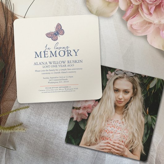 Totenfeind Korallencreme-Schmetterling-Foto Einladung