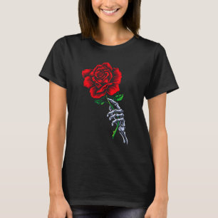 Totenhand mit Rose _ Ästhetische rote Blume T-Shirt