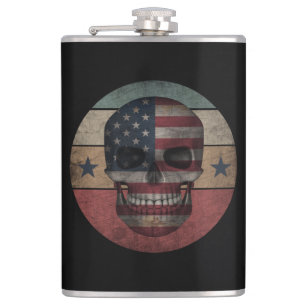 TOTENKOPF AMERIKANISCHE FLAGGE PATRIOTISCHES GESCH FLACHMANN