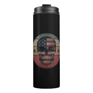 TOTENKOPF AMERIKANISCHE FLAGGE PATRIOTISCHES GESCH THERMOSBECHER