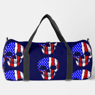 Totenkopf-amerikanische-Flagge-Skelett-patriotisch Duffle Bag