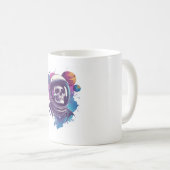 Totenkopf-Astronaut-Entdecker Kaffeetasse (VorderseiteRechts)