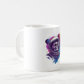 Totenkopf-Astronaut-Entdecker Kaffeetasse (Vorderseite Links)