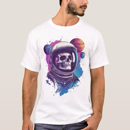 Totenkopf-Astronaut-Entdecker T-Shirt (Vorderseite)
