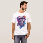 Totenkopf-Astronaut-Entdecker T-Shirt (Vorne ganz)